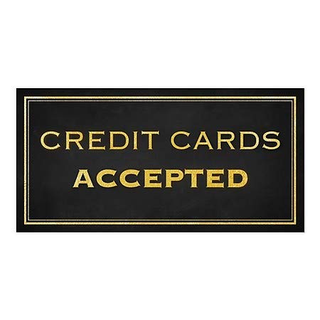 Cgsignlab | כרטיסי אשראי מקובלים -זהב קלאסי נצמד חלון | 24 x12